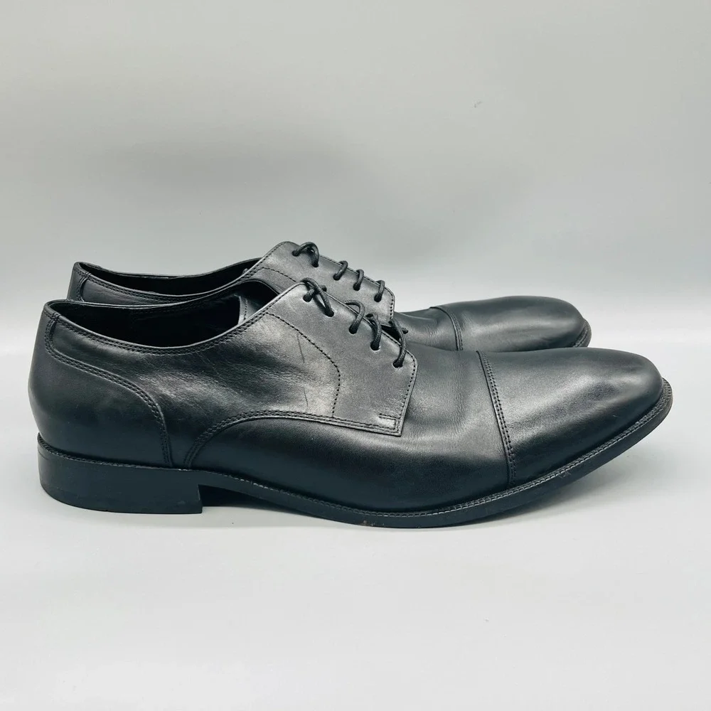 Cole Haan Shoes Mens 14 Black Leather Cap Toe Oxford Lace Up Dress Casual Formal